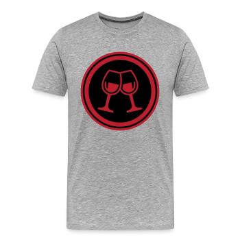 Verres à vin - T-shirt bio Premium Homme - gris chiné - Devant - Damien (186cm)