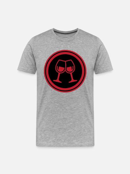 Wine glasses - Men's Premium Organic T-Shirt - heather grey