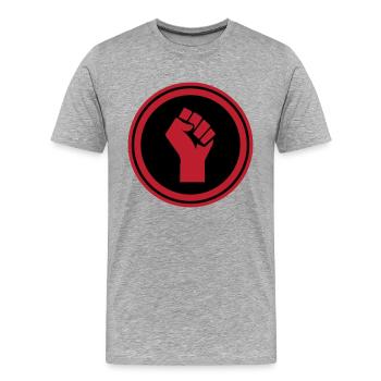 Hand Faust - Männer Premium Bio T-Shirt - Grau meliert - Vorne - Damien (186cm)