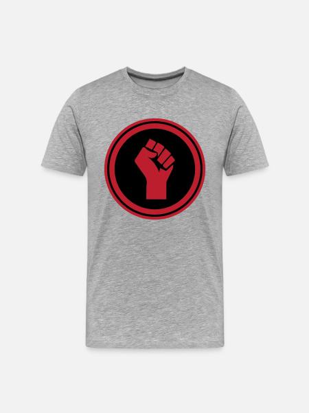 Hand Faust - Männer Premium Bio T-Shirt - Grau meliert