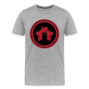 Pistol Symbol - Men's Premium Organic T-Shirt - heather grey - Front - Damien (186cm)