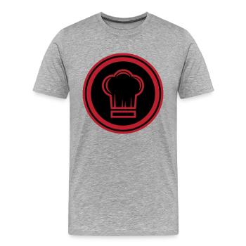 Chef's Hat Chef - Men's Premium Organic T-Shirt - heather grey - Front - Damien (186cm)