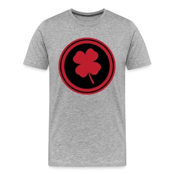 Symbole du trèfle - T-shirt bio Premium Homme - gris chiné - Devant - Damien (186cm)