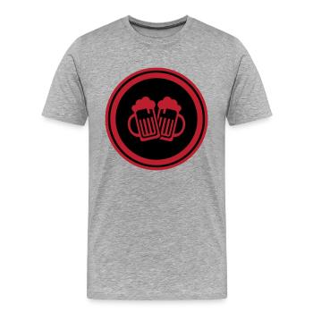 Bierglas Symbol - Männer Premium Bio T-Shirt - Grau meliert - Vorne - Damien (186cm)
