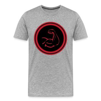 Arm Muscles Biceps - Men's Premium Organic T-Shirt - heather grey - Front - Damien (186cm)