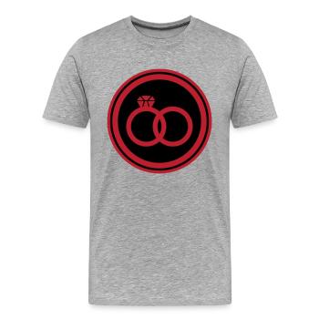 Anneaux de mariage Bague de mariage - T-shirt bio Premium Homme - gris chiné - Devant - Damien (186cm)