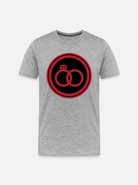 Eheringe Ring Hochzeit - Männer Premium Bio T-Shirt - Grau meliert