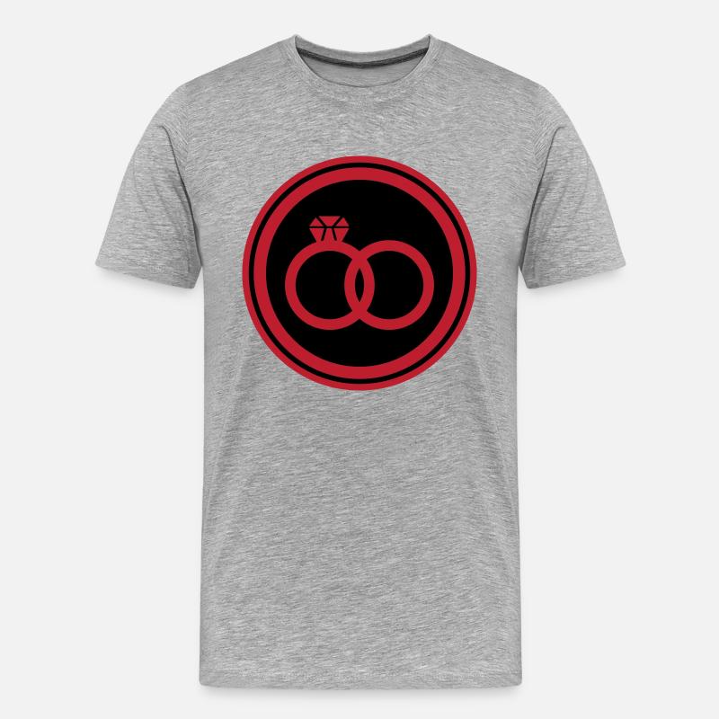 Eheringe Ring Hochzeit - Männer Premium Bio T-Shirt - Grau meliert