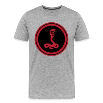 Snake Cobra - Men's Premium Organic T-Shirt - heather grey - Front - Damien (186cm)