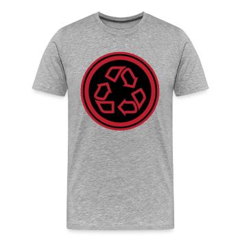 Symbole de recyclage - T-shirt bio Premium Homme - gris chiné - Devant - Damien (186cm)