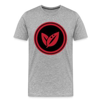 Écologie des feuilles - T-shirt bio Premium Homme - gris chiné - Devant - Damien (186cm)