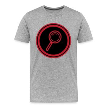 Lupe Symbol - Männer Premium Bio T-Shirt - Grau meliert - Vorne - Damien (186cm)