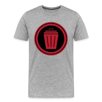 Icône de poubelle - T-shirt bio Premium Homme - gris chiné - Devant - Damien (186cm)