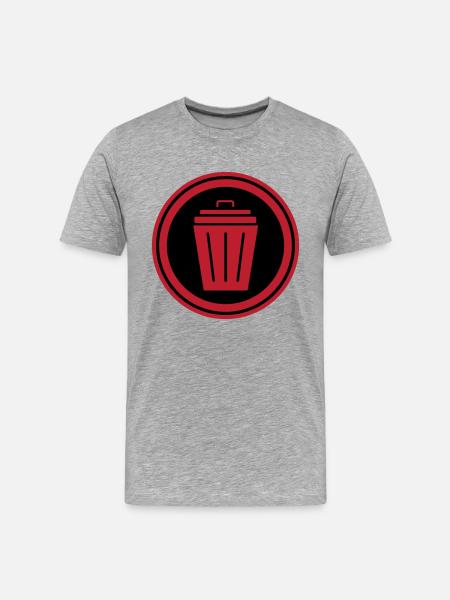 Garbage can icon - Men's Premium Organic T-Shirt - heather grey