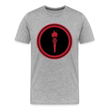 Flame Symbol - Men's Premium Organic T-Shirt - heather grey - Front - Damien (186cm)