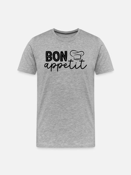 Bon Appetit - Männer Premium Bio T-Shirt - Grau meliert