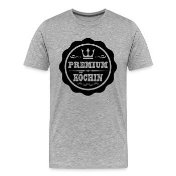 Premium Köchin - Männer Premium Bio T-Shirt - Grau meliert - Vorne - Damien (186cm)