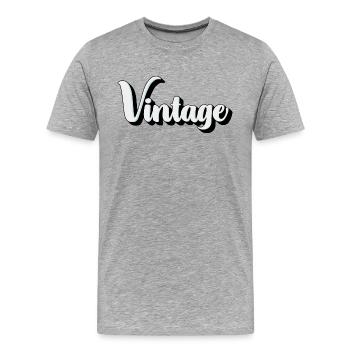 VINTAGE T-shirt - Männer Premium Bio T-Shirt - Grau meliert - Vorne - Damien (186cm)