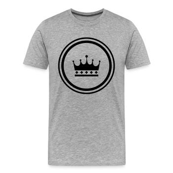 Crown Symbol - Men's Premium Organic T-Shirt - heather grey - Front - Damien (186cm)