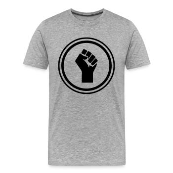 Hand Faust - Männer Premium Bio T-Shirt - Grau meliert - Vorne - Damien (186cm)