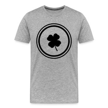Symbole du trèfle - T-shirt bio Premium Homme - gris chiné - Devant - Damien (186cm)