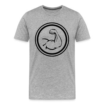 Arm Muscles Biceps - Men's Premium Organic T-Shirt - heather grey - Front - Damien (186cm)