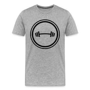 Hantel Gewichte Fitness - Männer Premium Bio T-Shirt - Grau meliert - Vorne - Damien (186cm)