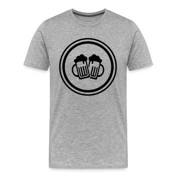 Bierglas Symbol - Männer Premium Bio T-Shirt - Grau meliert - Vorne - Damien (186cm)