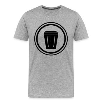 Icône de poubelle - T-shirt bio Premium Homme - gris chiné - Devant - Damien (186cm)