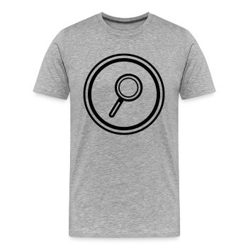 Lupe Symbol - Männer Premium Bio T-Shirt - Grau meliert - Vorne - Damien (186cm)