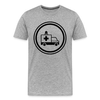 Krankenwagen Ambulance - T-shirt bio Premium Homme - gris chiné - Devant - Damien (186cm)