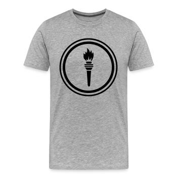 Flame Symbol - Men's Premium Organic T-Shirt - heather grey - Front - Damien (186cm)