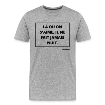 T-shirt, proverbe africain - T-shirt bio Premium Homme - gris chiné - Devant - Damien (186cm)
