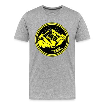 Mountains Silhouette Landscape - Men's Premium Organic T-Shirt - heather grey - Front - Damien (186cm)