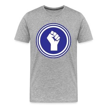 Hand Fist - Men's Premium Organic T-Shirt - heather grey - Front - Damien (186cm)