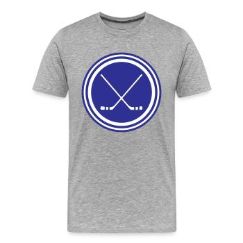 Bâton de hockey sur glace - T-shirt bio Premium Homme - gris chiné - Devant - Damien (186cm)