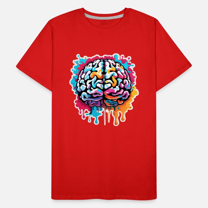 Brain / Knowledge / Intelligence / Clever / Thinking Men's Premium Organic T-Shirt