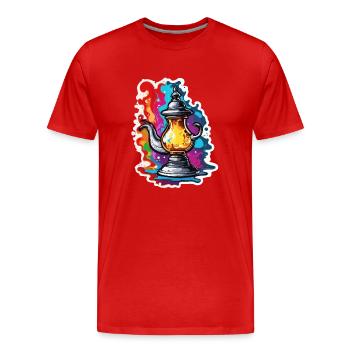 Magic Lamp / Wishes /Orient / Miracle / Genius - Men's Premium Organic T-Shirt - red - Front - Damien (186cm)