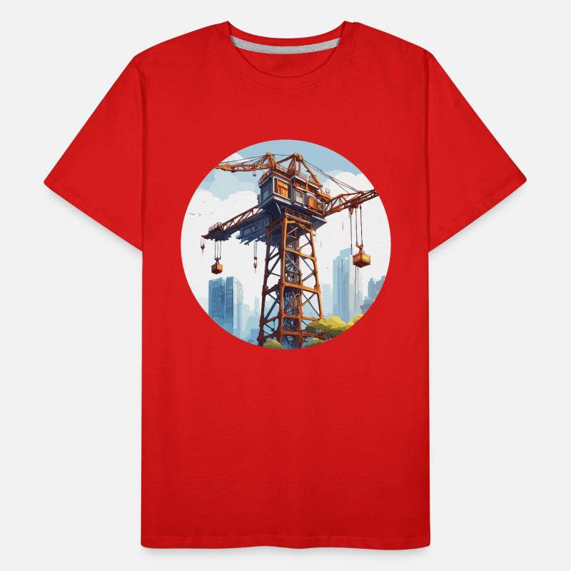 Crane / construction site / winch / crane system Men's Premium Organic T-Shirt