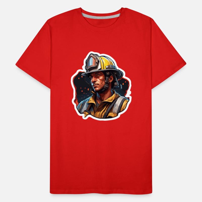 Firefighter / Fire / Fire / Extinguish / Hero Men's Premium Organic T-Shirt