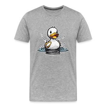 Canard en caoutchouc / canard en caoutchouc / eau / baignoire - T-shirt bio Premium Homme - gris chiné - Devant - Damien (186cm)