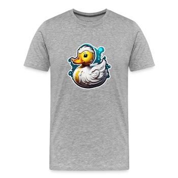 Canard en caoutchouc / canard en caoutchouc / eau / baignoire - T-shirt bio Premium Homme - gris chiné - Devant - Damien (186cm)