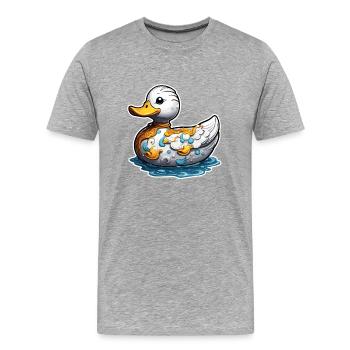 Canard en caoutchouc / canard en caoutchouc / eau / baignoire - T-shirt bio Premium Homme - gris chiné - Devant - Damien (186cm)