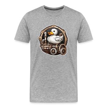 Canard en caoutchouc / canard en caoutchouc / eau / baignoire - T-shirt bio Premium Homme - gris chiné - Devant - Damien (186cm)