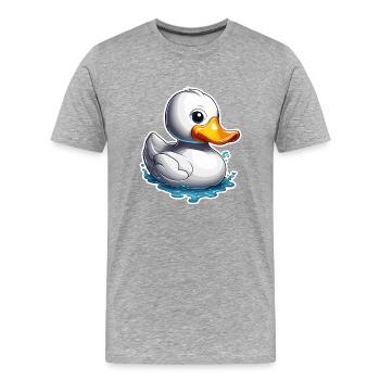 Canard en caoutchouc / canard en caoutchouc / eau / baignoire - T-shirt bio Premium Homme - gris chiné - Devant - Damien (186cm)
