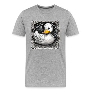 Canard en caoutchouc / canard en caoutchouc / eau / baignoire - T-shirt bio Premium Homme - gris chiné - Devant - Damien (186cm)