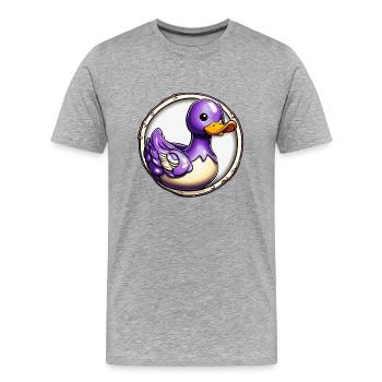 Canard en caoutchouc / canard en caoutchouc / eau / baignoire - T-shirt bio Premium Homme - gris chiné - Devant - Damien (186cm)