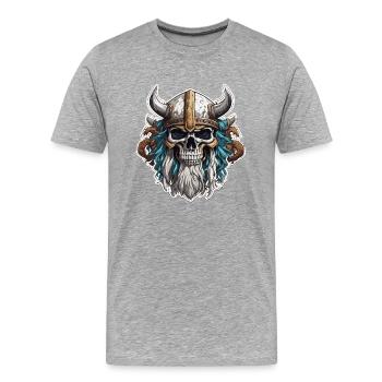 Viking / Thor / Odin / Nordique / Celtique - T-shirt bio Premium Homme - gris chiné - Devant - Damien (186cm)