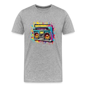 Radio / Analog / Music / Frequency / Speakers - Men's Premium Organic T-Shirt - heather grey - Front - Damien (186cm)