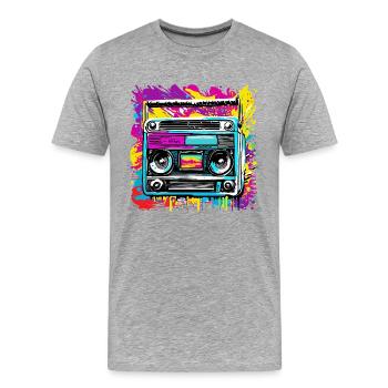 Radio / Analog / Music / Frequency / Speakers - Men's Premium Organic T-Shirt - heather grey - Front - Damien (186cm)